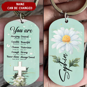 KISSFAITH-Flower Cross You Are Personalized Aluminum Keychain