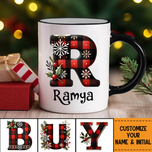 Personalized Christmas Letter Name Custom Initial Coffee Mug