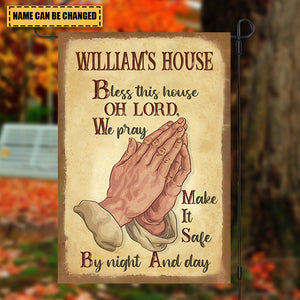 Bless This House We Pray Garden Personalized Jesus Christian Pray Flag
