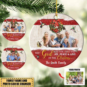 God Bless Your Family With Joy-Personalized Ornament