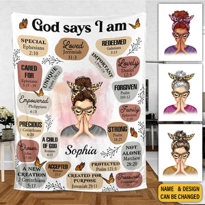 God Says I Am - Personalized Blanket