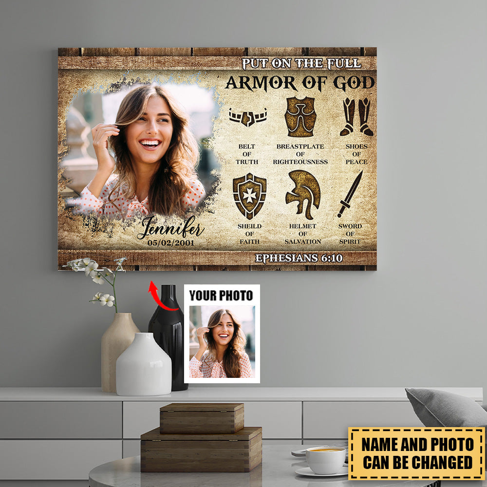 Personalized Custom Photo Canvas Of God Put On The Full Armor Of God Ephesians 6-10