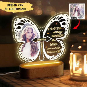 I Can Do All Things Through Him Personalized LED Lamp Night Light