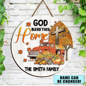 God Bless This Home Personalzied Wooden Sign