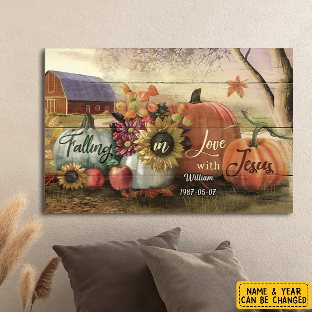 Pumpkins Field, Falling In Love With Jesus, Autumn Canvas Prints,Jesus Landscape