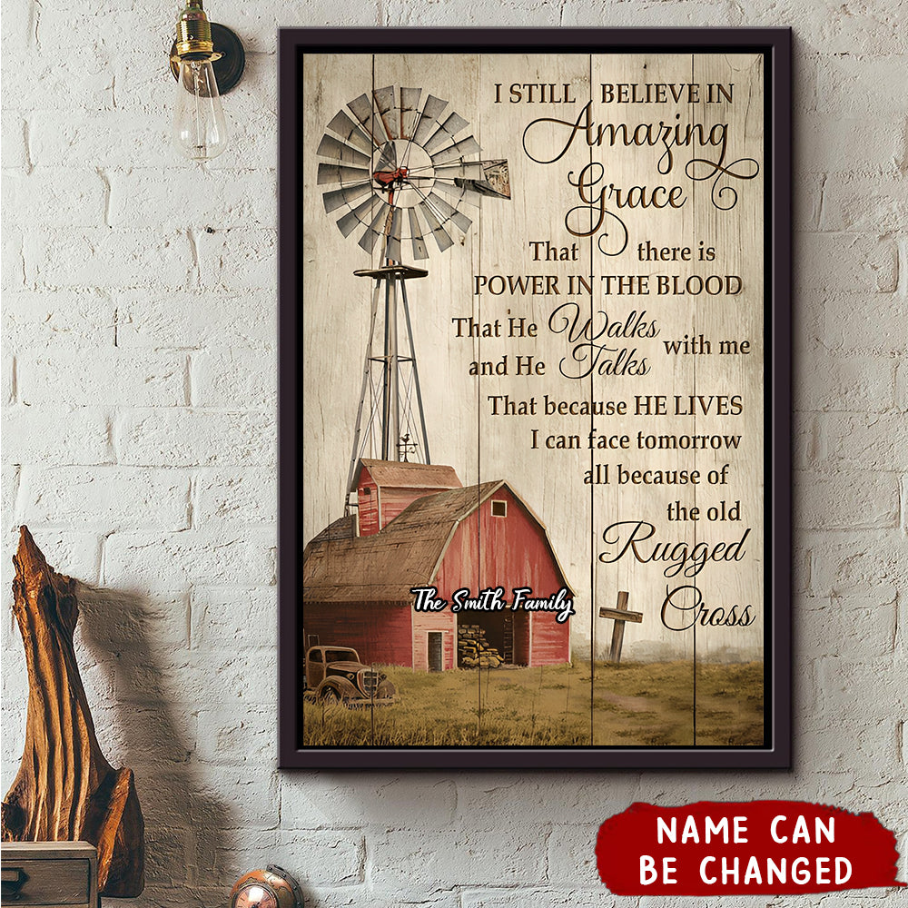 Personalized Windmills Amazing Grace Canvas Wall Art