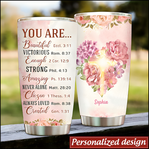 Pretty Personalized Tumbler-- Inspirational Gifts for Women