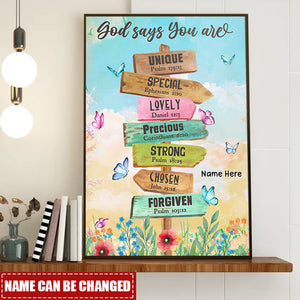 God Says You Are Location Sign Canvas