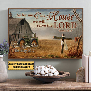 In My House We Will Serve The Lord-Personalized Canvas