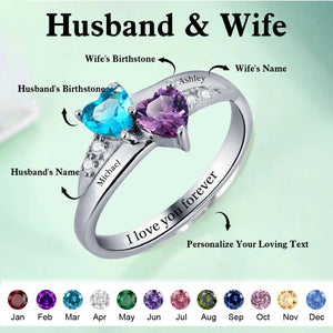 Together Forever - Personalized Promise Birthstones Ring