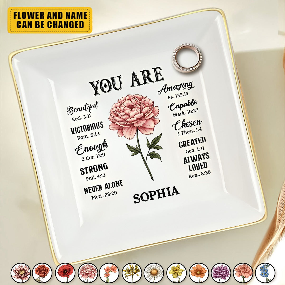 You Are Beautiful Victorious Women - Personalized Jewelry Dish