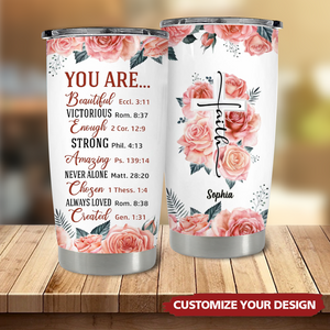 Christian Tumbler Lady Gift, Religious Gift, Inspirational gift of God with Bible Verses