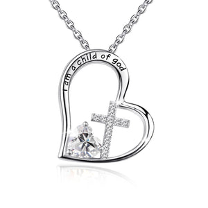 KISSFAITH-I Am a Child of God Birthstone Cross Necklace