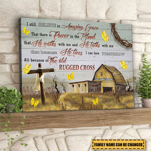 KISSFAITH-I Still Believe In Amazing Grace - Butterfly And Cross,Christian Canvas