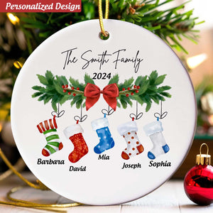 Ceramic Ornaments For  Family, Custom Ornaments With Names And Years, Family Christmas Gifts