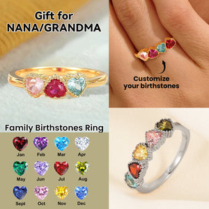 Personalized Family Birthstones Ring - Gift For Grandma/Mom