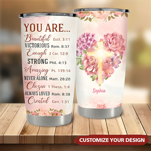 Pretty Personalized Tumbler-- Inspirational Gifts for Women