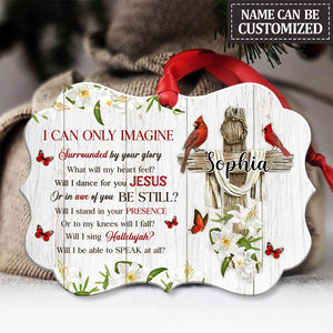 Personalized Cardinal And Cross Surrounded By The Glory Acrylic Ornament