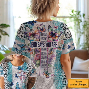 KISSFAITH-God Says You Are Personalized All-over Print T-shirt