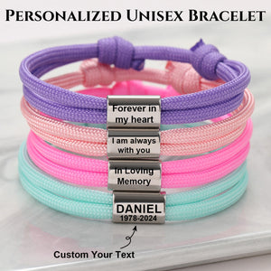 Personalized Custom Text Unisex Bracelet  - Gift For Valentine's Day