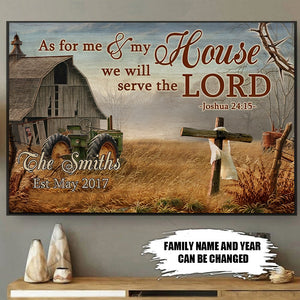 In My House We Will Serve The Lord-Personalized Canvas