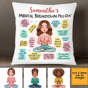 Mental Health Breakdown Affirmations Pillow