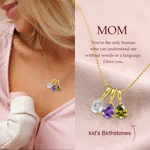 Personalized Grandma Mom 1-7 Family Birthstones Necklace