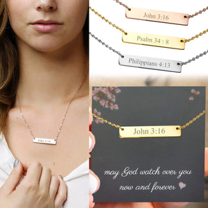 KISSFAITH-Personalized Custom Christian Bible Verse Necklace