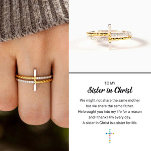 KISSFAITH-To My Sister In Christ Cross Ring