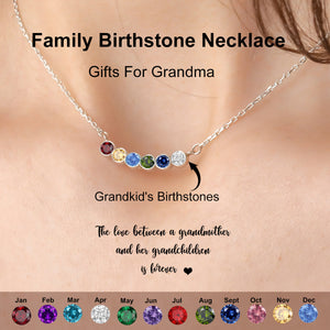 Personalized Grandma Mom Family Birthstone Necklace