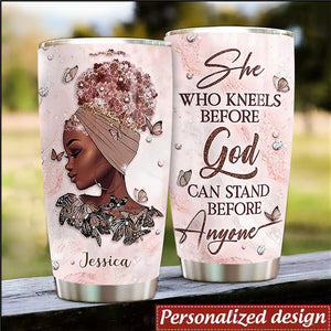 Personalized Black Queen Tumbler Faith Black Women Girl Bible Gift