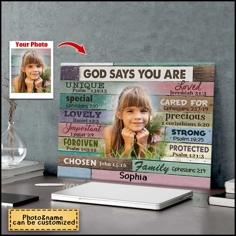 Gift For Daughter Christian Wall Art God Says You Are Canvas Print