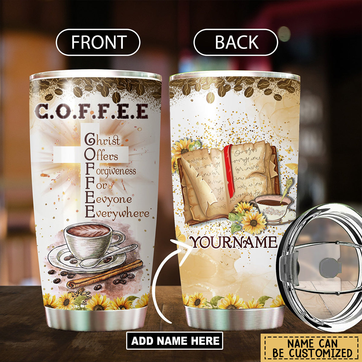 Premium Tumbler Personalized God Coffee