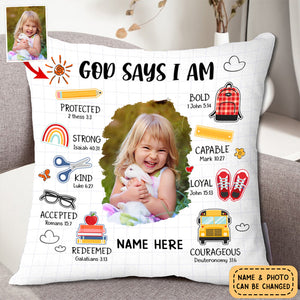 Personalized God Says I Am Back To School Pillowcase - Gift For Kids