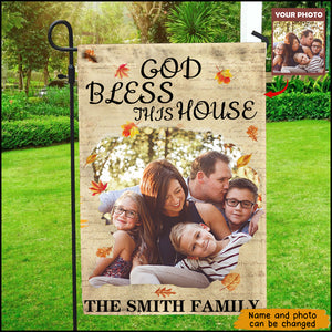 God Bless This House Personalized Garden Flag