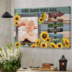 Personalized Canvas Prints Custom Photo,  Gift For Daughter, God Says You Are...