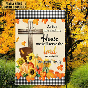 As For Me And My House We Will Serve the Lord - Personalized Garden Flag