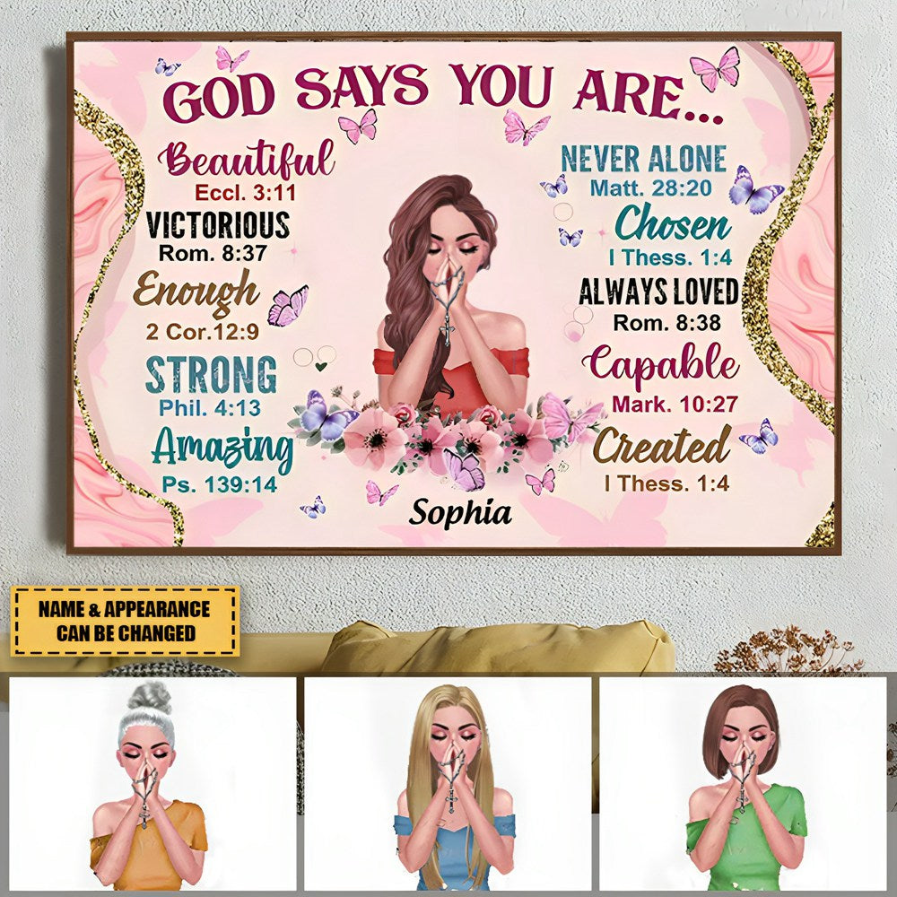 God Says You are -Personalized Canvas