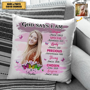 God Says I Am Custom Photo Personalized Pillowcase