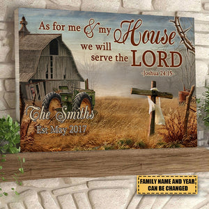 In My House We Will Serve The Lord-Personalized Canvas