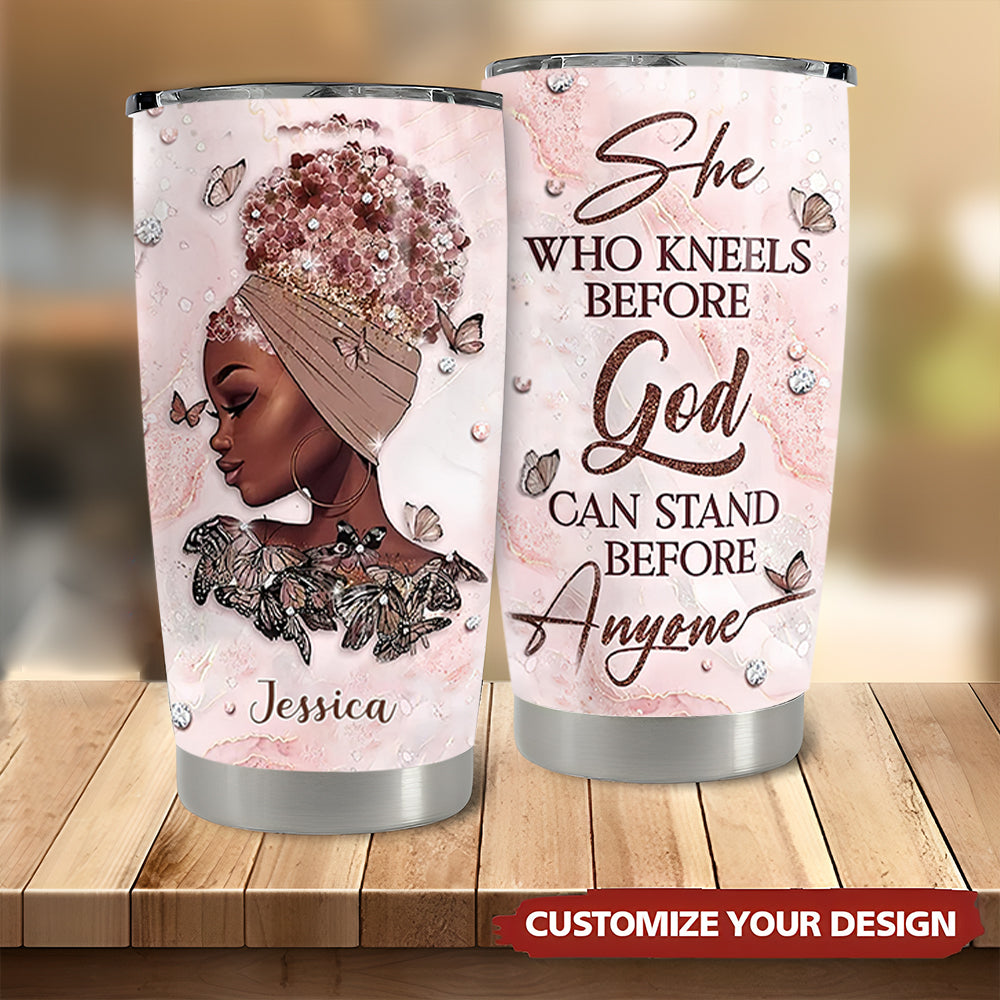 Personalized Black Women Tumbler, Christian Gift for Women - Birthday Gifts  For