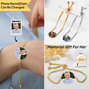 Personalized Photo Name&Date Memorial Bracelet - Christmas Gift 2024