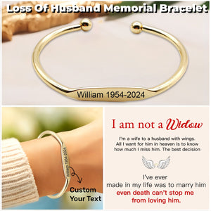 Personalized Name&Date Memorial Bangle Bracelet - Gift For Christmas