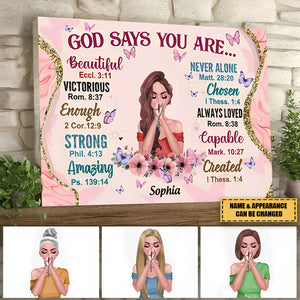 God Says You are -Personalized Canvas