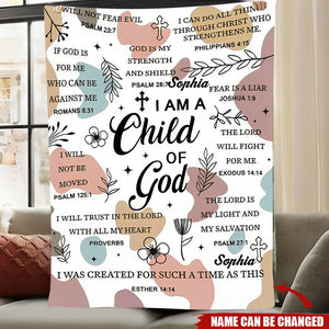 Personalized Christian Blanket Gifts I Am a Child of God