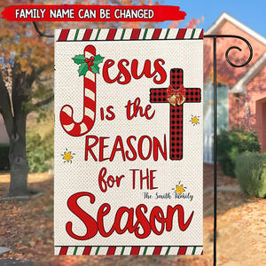 Religious Jesus Is the Reason for the Season - Christian Personalized Garden Flag