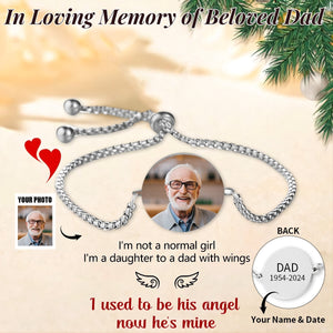 Personalized Photo Name&Date Memorial Bracelet - Christmas Gift 2024