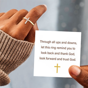 KISSFAITH-Look Forward And Trust God Cross Ring