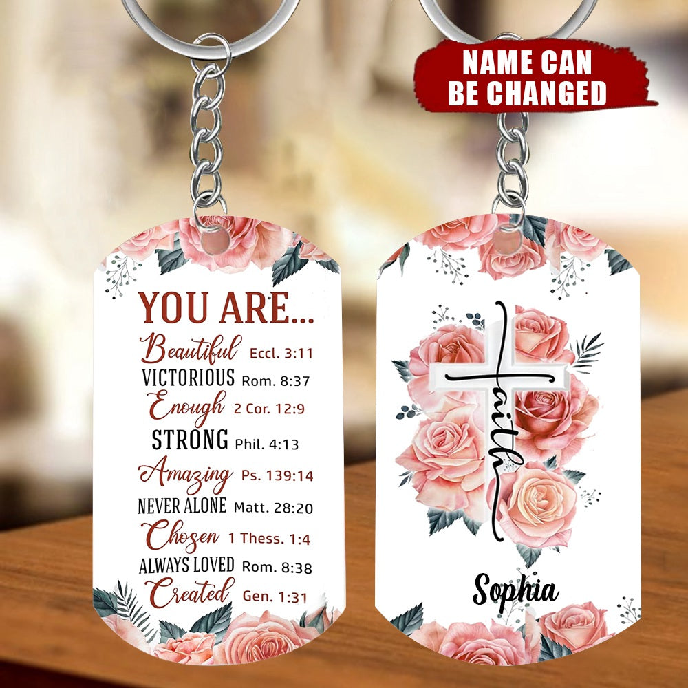 Christian Faith Bible Emergency Keychain-Personalized Lady Gift, Religious Gift