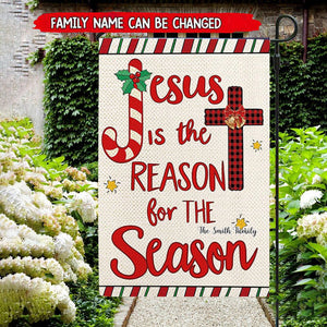 Religious Jesus Is the Reason for the Season - Christian Personalized Garden Flag